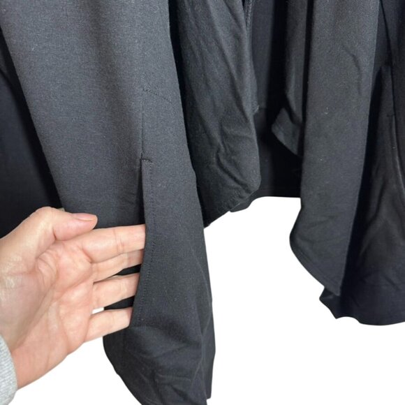 Logo Lounge by Lori Goldstein Womens XL Waterfall‎ Cardigan Black Side Pockets - Picture 3 of 6
